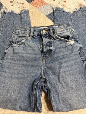 KanCan Light Blue Cropped Wide-Leg Jeans